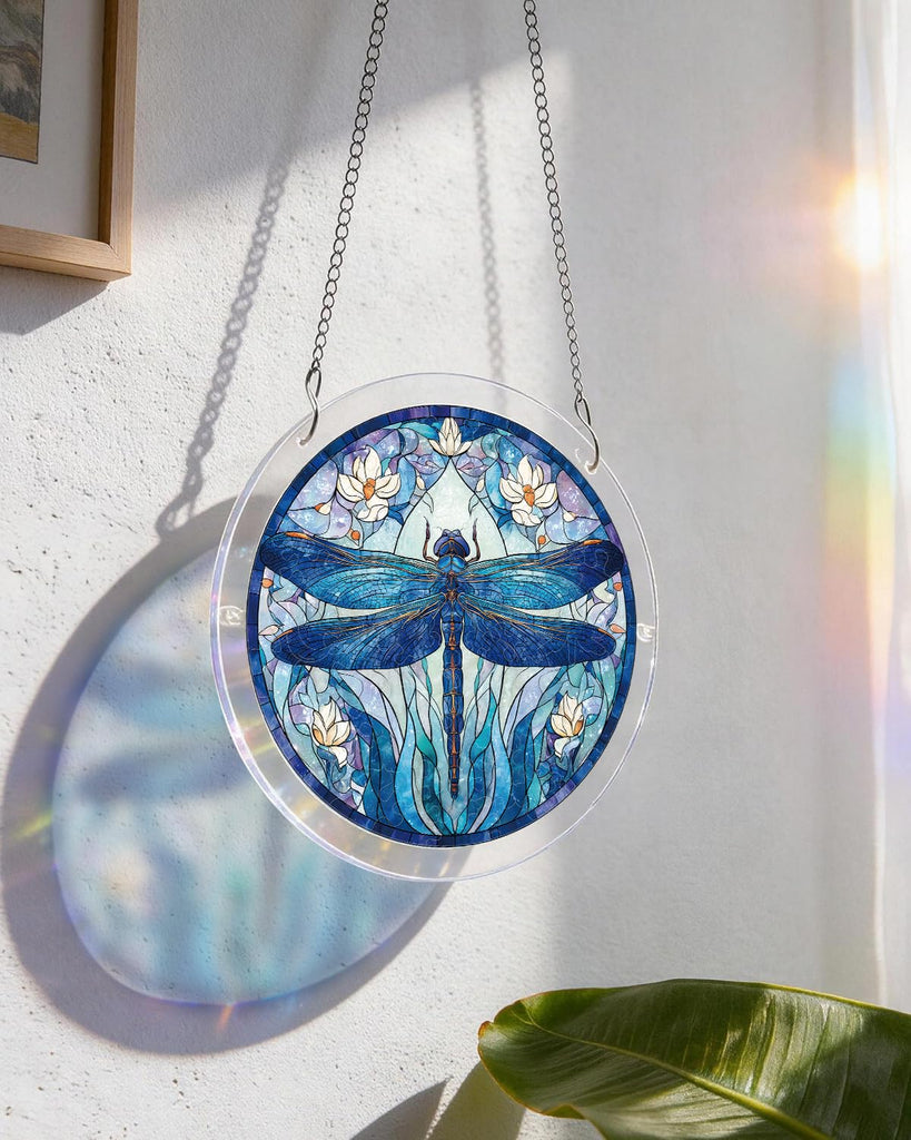 Acrylic Suncatcher Puzzle, Moonlit Dragonfly-7.4 in