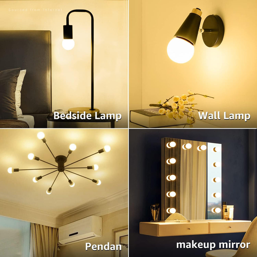 G25 LED Globe Light Bulbs, Dimmable, 2700K Soft White, Vanity Light Bulb, UL & Energy Star Listed, E26 Base, Pack of 6