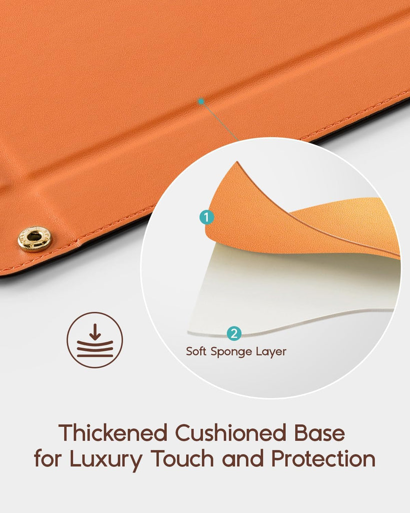 Travel Valet Tray, Foldable PU Leather Catchall Tray, Orange Black