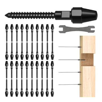 20 Pairs Black QuickLock Deck Wire Railing Kit, T316 Stainless Steel Tensioners, Right/Left Thread Swageless Lag