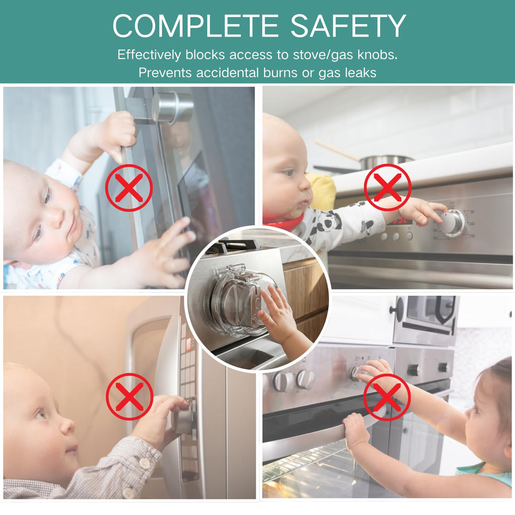 5 Pack Stove Knob Safety Covers - Child Proof Gas Stove Knob Covers, Universal Oven Lock Safety for Baby