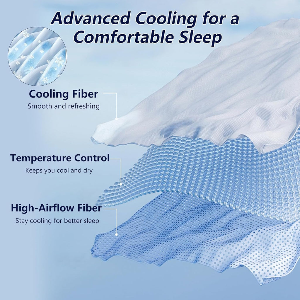 Cooling Comforter Queen Size, Cooling Blanket for Hot Sleepers, Breathable Ice Blanket Q-Max > 0.4, All-Season
