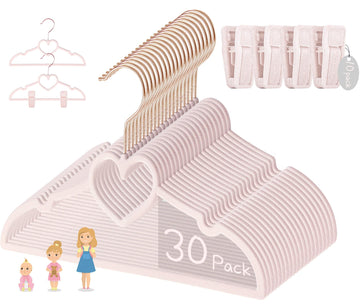 Velvet Baby Hangers, Kids Hangers with Clips for Toddler & Infant Clothes