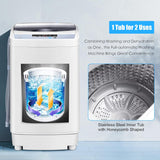 Portable Washing Machine, 12 Lbs Capacity Full-automatic Washer with 10 Wash Programs, LED Display, 8 Water Levels