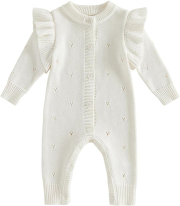Newborn Girl Outfit Baby Sweater Knit Romper Jumpsuit