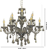 Luxury Crystal Chandelier Smoke Gray,Double Layer K9 Crystal Chandelier Light Fixtures 9-Light Candle Style Crystal Ceiling Light Lamp for Dining Living Room Bedroom A110-B0C61FM7GG