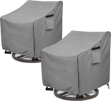 Patio Chair Covers,Heavy Duty 600D Outdoor Furniture Covers Fits up to 30" W x 34" D x 38.5" H inches -2 Pack,Grey