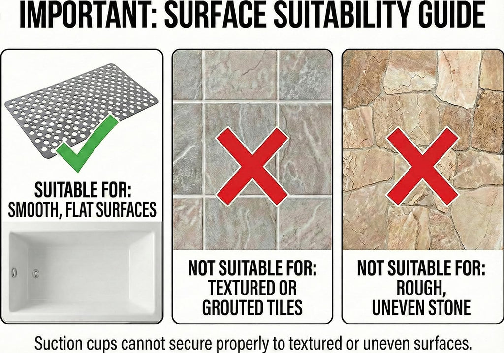 Nonslip Bathtub Mat Extra Soft TPE Bath Mat for Kids, Machine Washable Bathroom Shower Mat, Smooth/Non-Textured Tubs