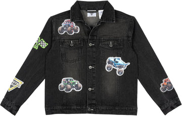 Denim Jacket Logo Toddler to Big Kid Grave Digger El Toro Loco Megalodon