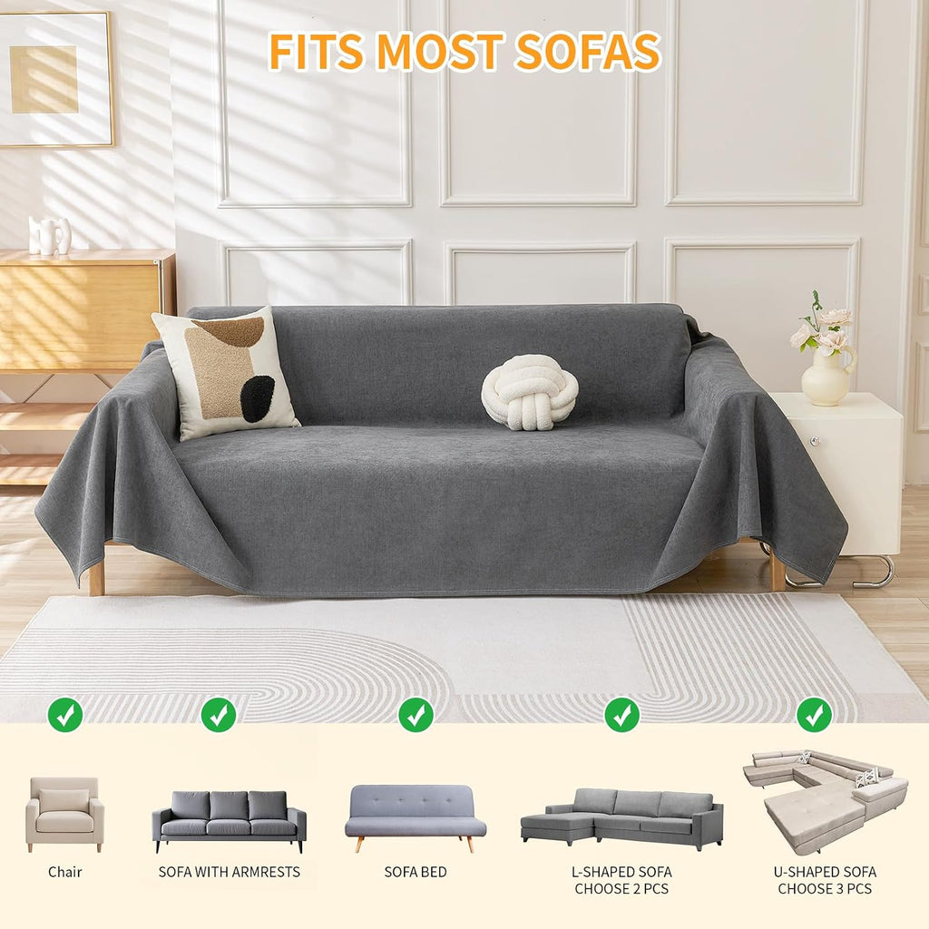 Cat-Scratch Resistant Armchair Couch Cover, Waterproof Sofa Cover for Dogs, Pet Friendly Couch Protectors Anti Slip