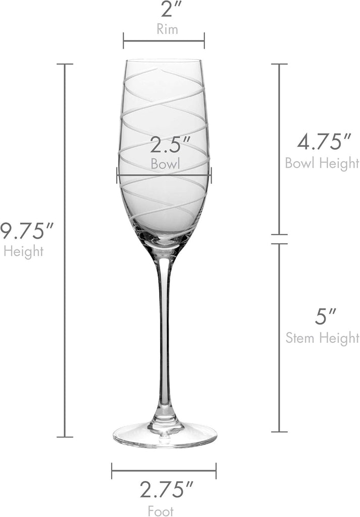 Crystal Cheers Champagne Flutes, Set of 4, 8 fluid ounces