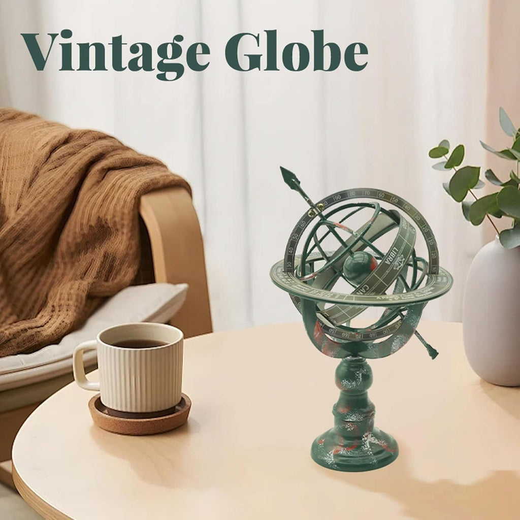 Armillary Sphere, Metal Globe Decor, The Metal Globe Decoration Features Dust-Proof and Waterproof Design That can