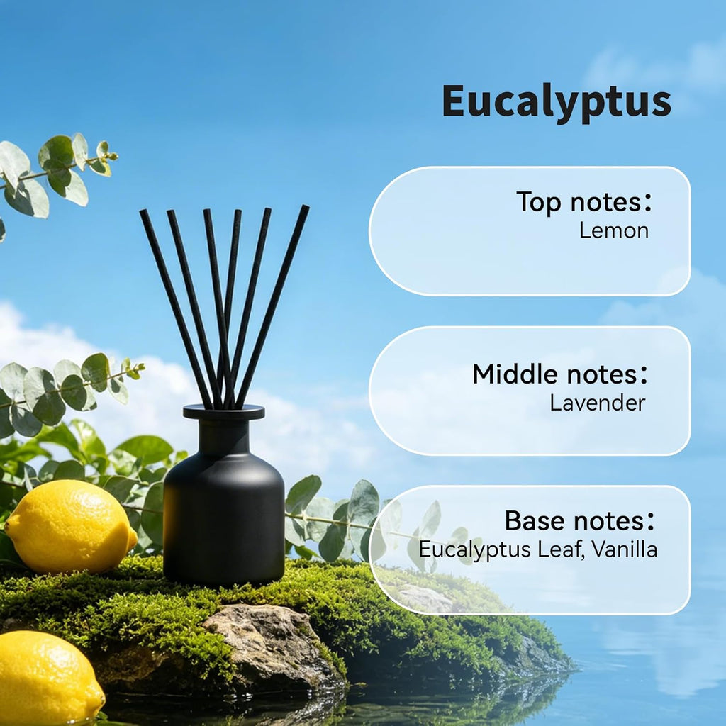 Reed Diffuser Set, Eucalyptus Scent, 4.06 fl oz Essential Oils - Set of 406