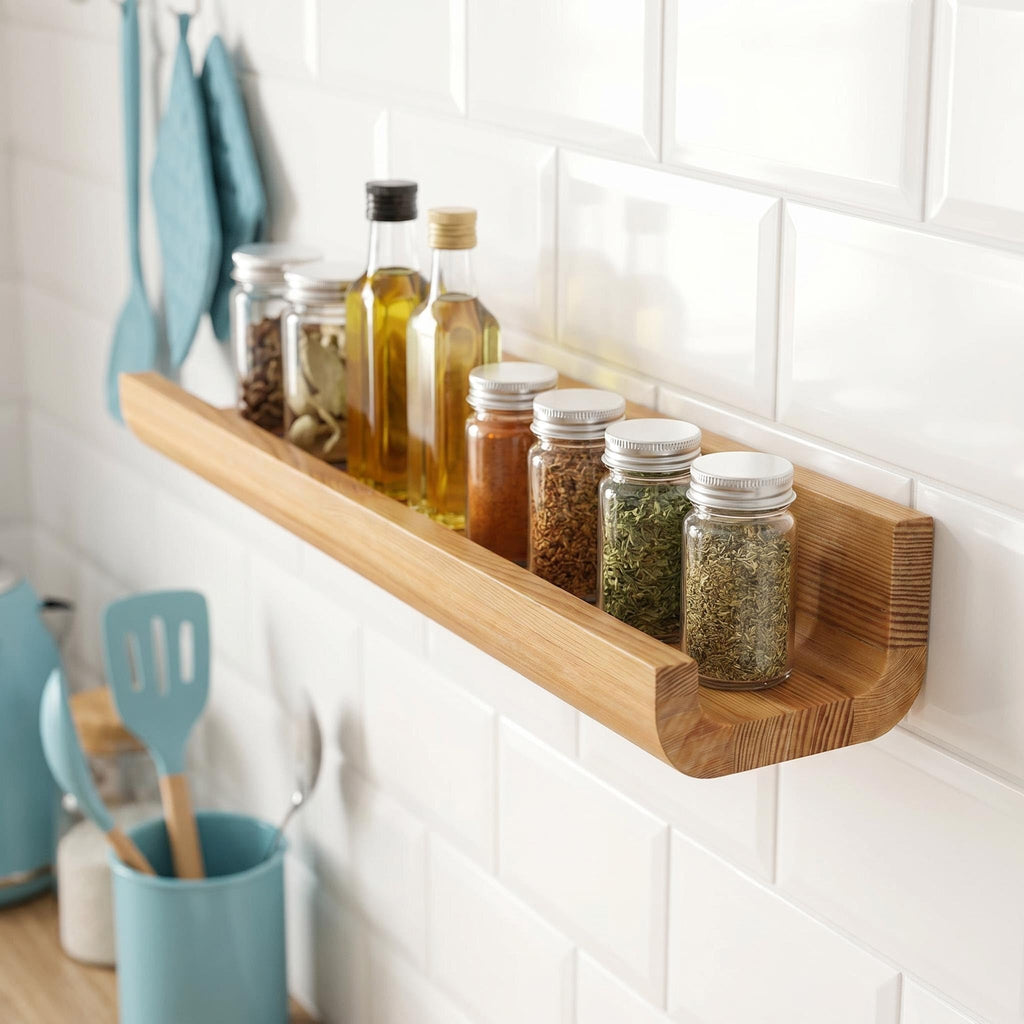Pine Wood Floating Shelves Set of 2, Wall Mounted Display Ledge Shelves with Lip, Rustic Farmhouse Storage Organizer