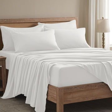 King Sheets Set - 6 Piece Luxuriously Soft & Cooling Sheets King - Ultra Soft 16" Deep Pocket King Sheet Set - Fitted