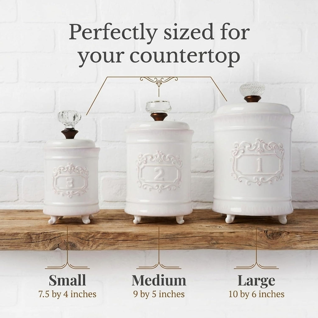 Kitchen Canister (), White - Set of 3