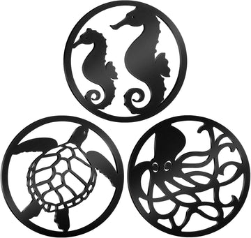 Cast Iron Trivets for Hot Dishes 7.9 Inch Metal Iron Trivets for Dutch Oven Wood Stove Hot Pots and Pans - Set of 3