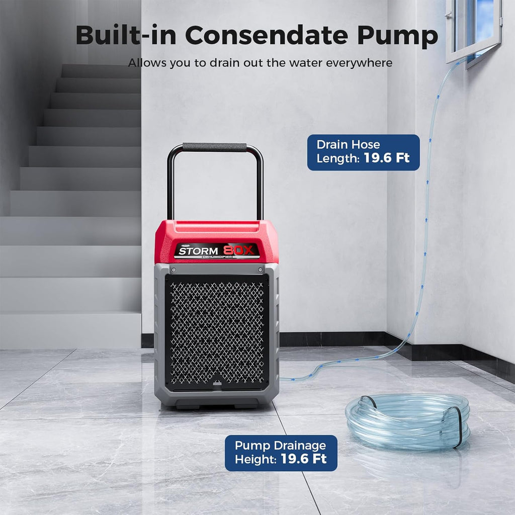 170 PPD Commercial Dehumidifier with Pump & Drain Hose, LGR Industrial Use