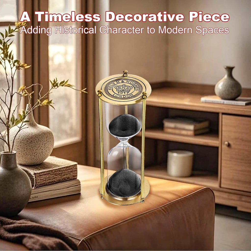 Hourglass Sand Timer, Kelvin Vintage Metal Hour Glass 30 Minute for Decor