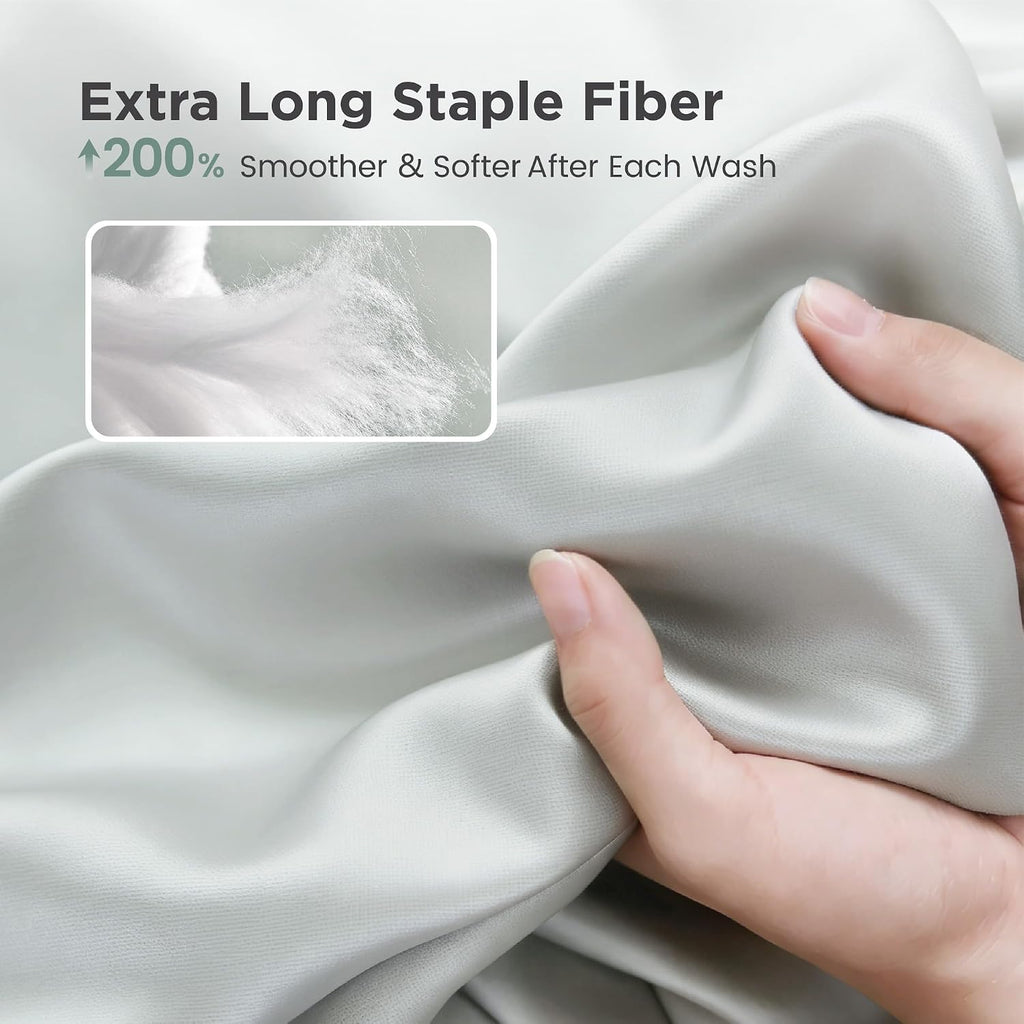 100% Egyptian Cotton Sateen King Sheet Set - 1000 Thread Count, Ultra-Soft 4 Piece Bedding, Extra Deep 16" Pocket