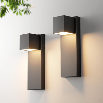 2 Pack 13" Modern Outdoor Led Wall Light, 16W 3000K 1200Lumen Porch & Patio Hardwired Wall Mount Wall Sconces, Exterior