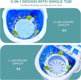 Portable Washing Machine, Mini Washer and Spinner Combo, 5.5lbs Washing Capacity, Semi-automatic Compact Laundry