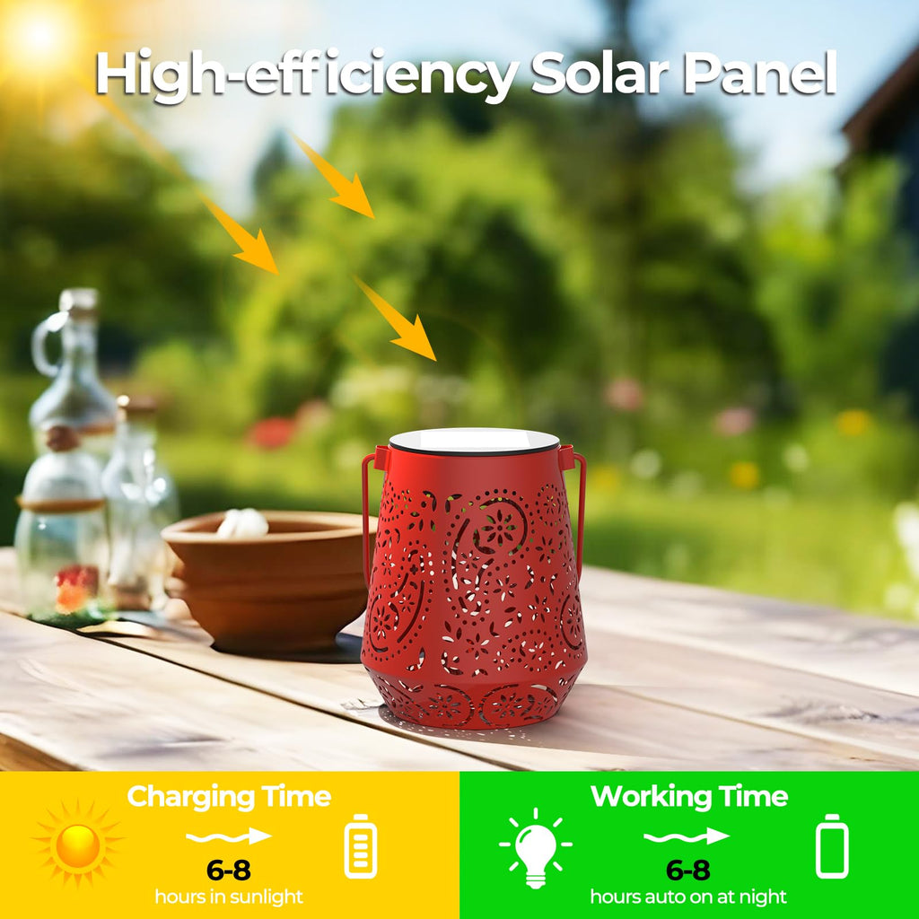 Lanterns 4 Pack Outdoor Waterproof Solar Lights, Auto ON/Off Lanterns