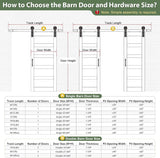 Double 18×84 inch Glass Sliding Barn Door Slab with 6.6ft Hardware Kit Included, 5-Panel Frosted Gla