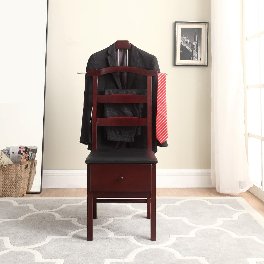 Products - Manchester Chair Valet, Office Chair with Hanger & Valet, Accessory & Clothes Organizer (Mahogany)
