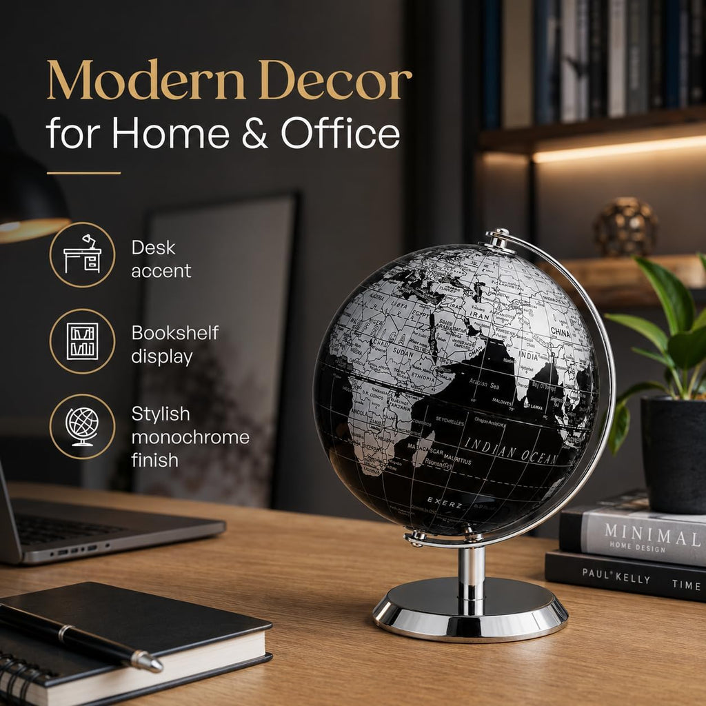 5.5 Inches Mini World Globe Black Rotating Desktop Globe