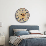 Rustic Large Wall Clock Silent Battery Operated for Farmhouse Livingroom,24 Inch Vintage Wall Clock Non-Ticking for
