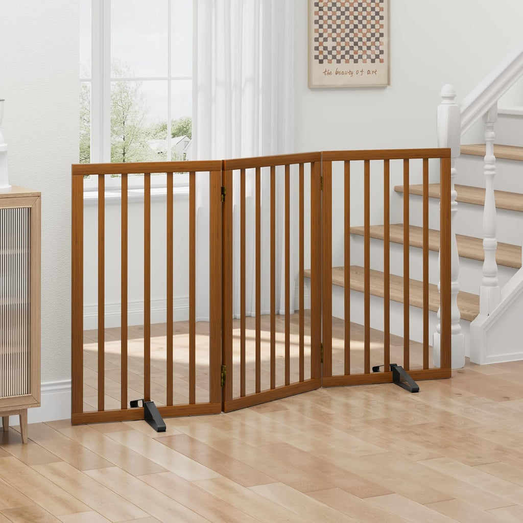 Dog Gates for Doorways, Tall Dog Gate Indoor, Foldable Pet Gates for Doorways Bedroom, Freestanding Puppy Gate