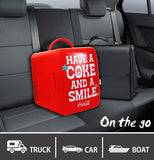 Mini Fridge, 6-Can Portable AC/DC Thermoelectric Cooler & Warmer, Compact Dorm Fridge for Skincare, Office Desk, Car
