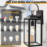 19" Large Outdoor Wall Light, Black Outside Light for House Outdoor Sconce Wall Lighting Fixture