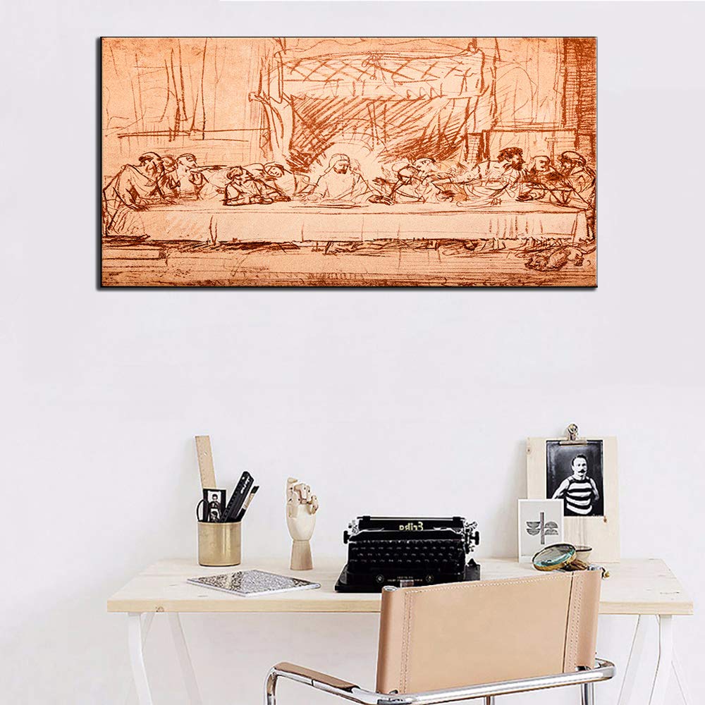 Jesus, Painting Wall Art, The Last Supper By Leonardo Da Vinci - Wall Art Hanging Living Room & Office Decor