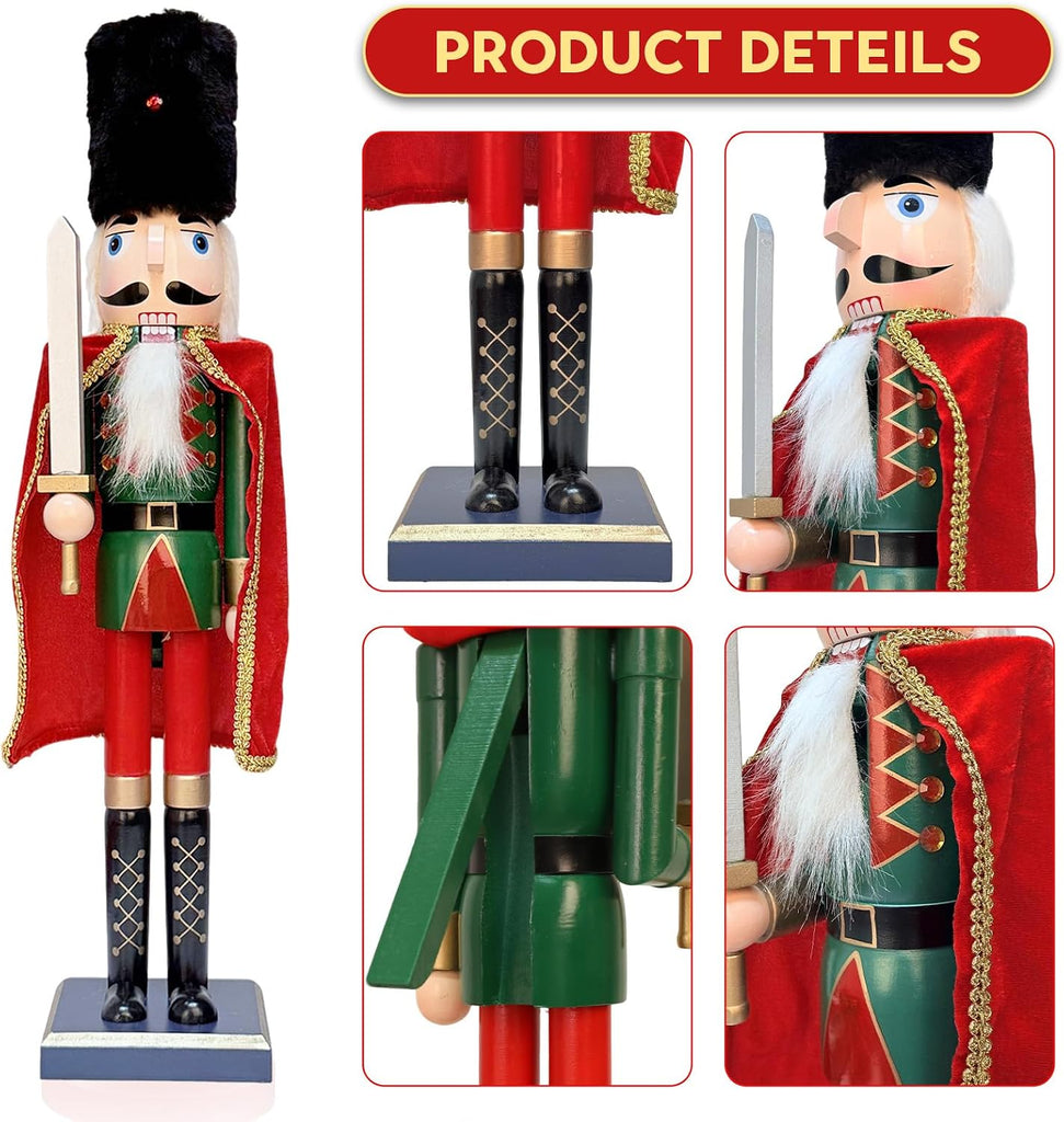 24Inch Wooden Soldier Nutcracker Christmas Decor - Festive Christmas Nutcracker Gift, Winter Indoor Decoration