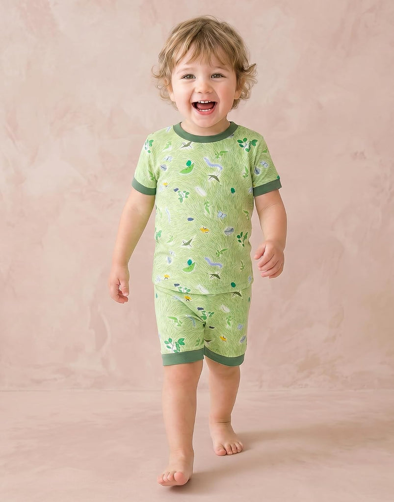Kids Viscose From Bamboo Pajamas Short Sleeve Premium Summer Sleepwear Toddler Boys Girls Pj Set ~