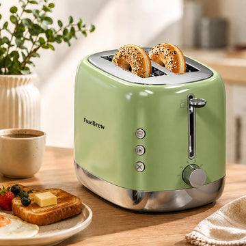 Premium 2-Slice Toaster Stainless Steel | 8 Browning Levels & 1.5" Extra-Wide Slots for Bagels | High-Lift Lever for