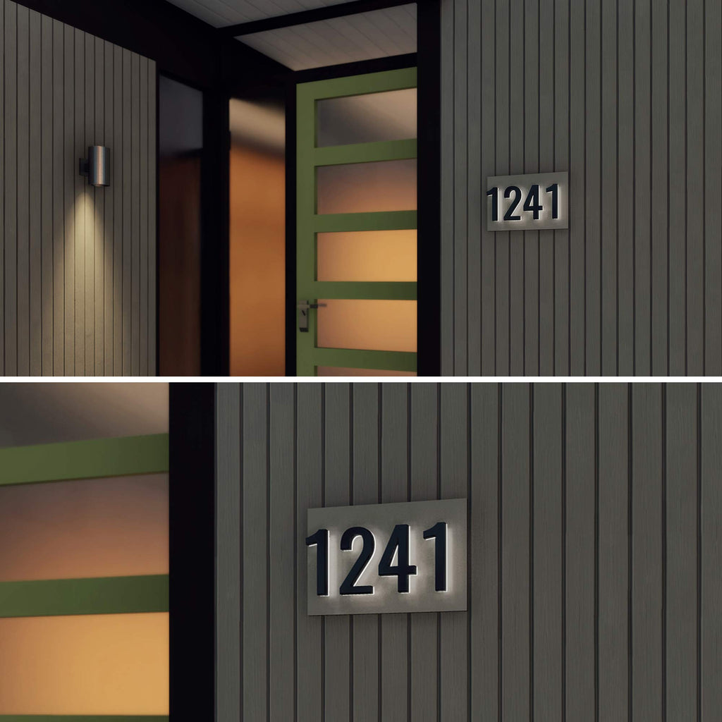 7 Inch LED Address Number, 6000K White, Stainless Steel (4, Black)