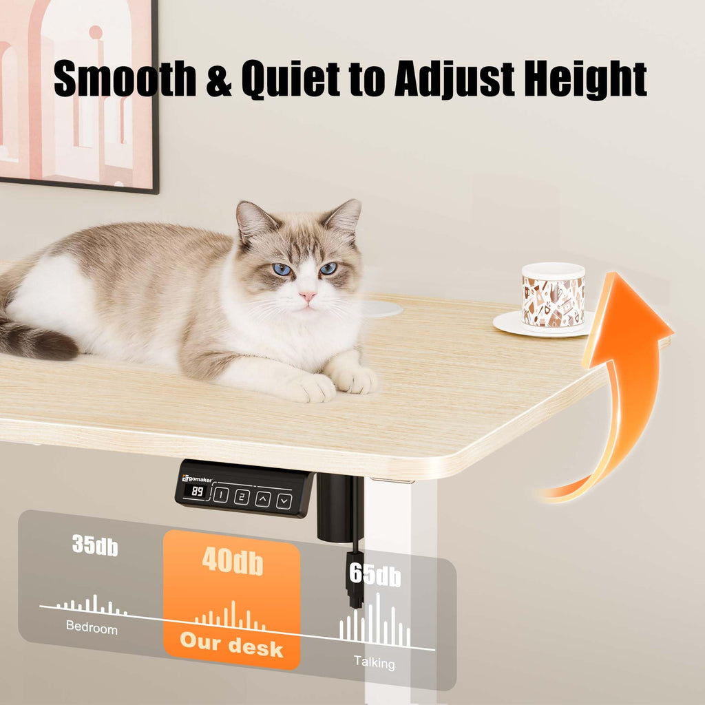 67"x24" Standing Desk, Height Adjustable Sit-Stand Office, Oak