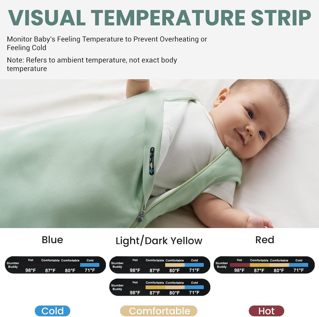 Bamboo Sleep Sack, 70% Rayon Made from Bamboo 30% Cotton 1.0 TOG Infant Wearable Blanket