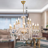 K9 Crystal Candle Chandeliers Lighting 15 Lights Pendant Ceiling Fixture Lamp for Dining Living Room Bedroom Hallway Entry Elegant Decoration (15 Bulbs) A110-B091C285Q6
