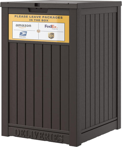 Package Delivery Box 48 Gallon Storage with Lockable Secure, Large Resin Outdoor Package Drop Container