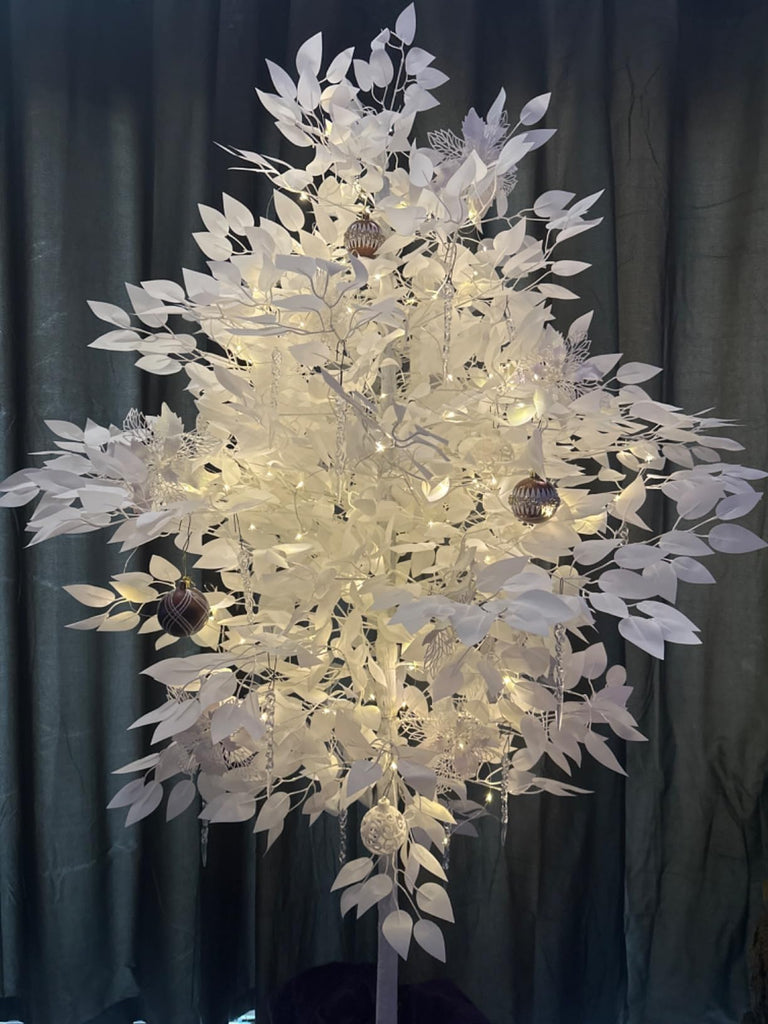 7ft Artificial Large Ficus Trees, White