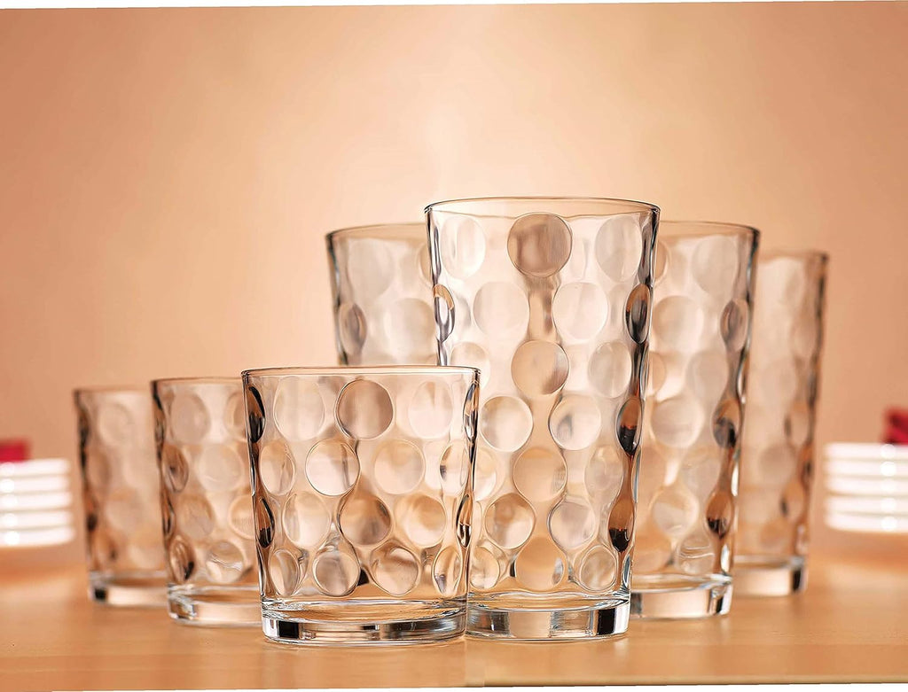 Glassware Drinking Glasses Set Of 8 4 Highball (17 oz.) Kitchen Glasses | 4 (13 oz.) Rocks Glass Cups for Water