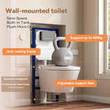 Wall Hung Smart Toilet, Elongated Wall Hung Toilet with Bidet Built In, Heated Seat, Warm Water Wash, Air Dryer