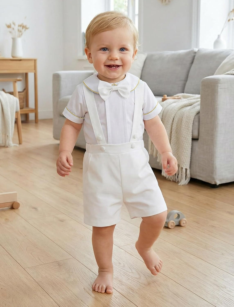 Newborn Baby Boy Baptism Bowtie Outfits