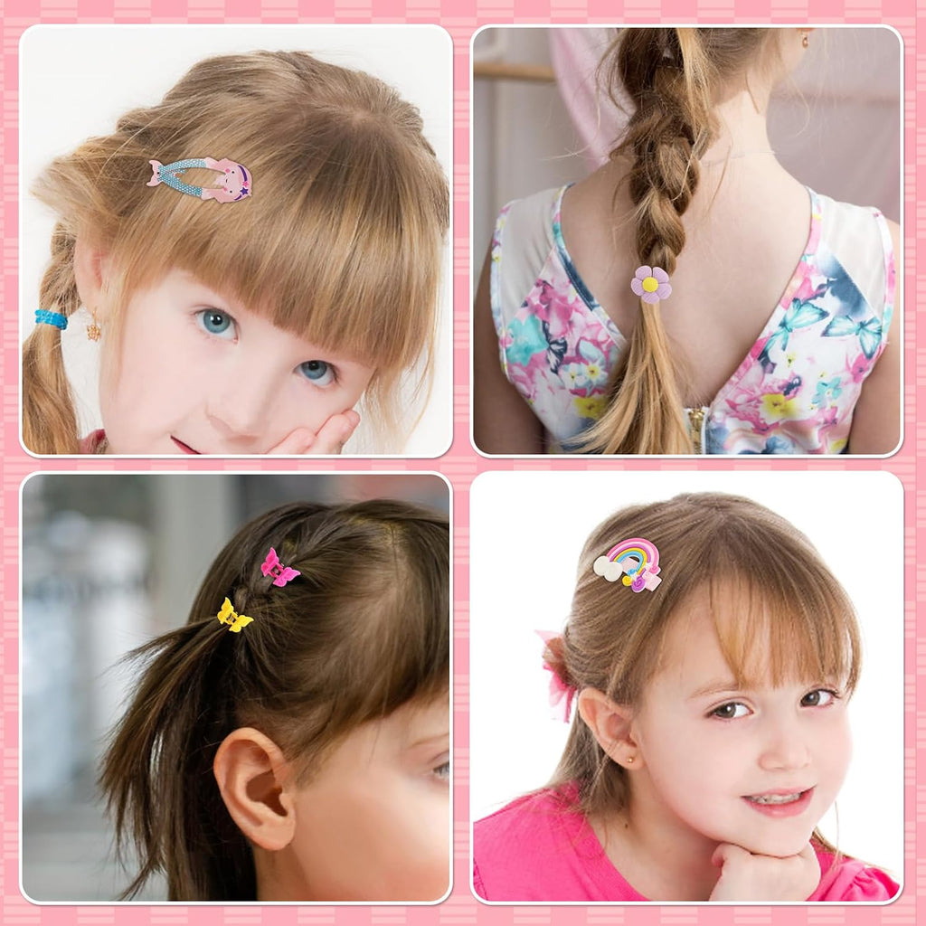 Toddler Girls Hair Accessories Kit, Little Girl Hair Clips Set Hair Stuff Kids Hair Ties Accessory Kits Variety Pack