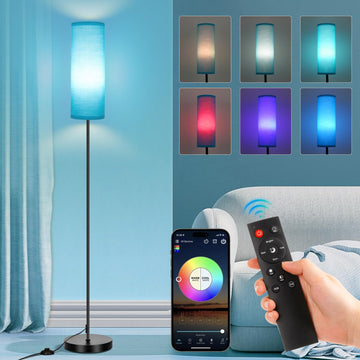 Floor Lamp, 9W 800LM Smart Bulb, Tall Lamp, Turquoise Shade