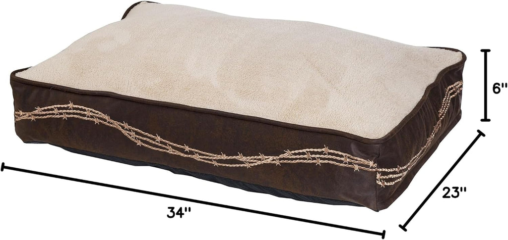 Rustic Barbwire Western Dog Bed for Medium, Large Dogs